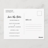 Sparen de Datum Floral Heart Rustic Foto van het H Briefkaart (Achterkant)