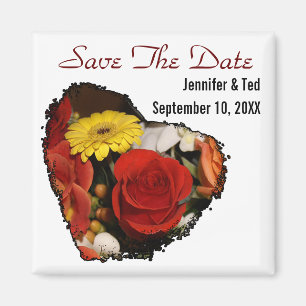 Sparen de Datum Floral Heart Shaped Bouquet Magneet