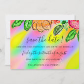 Sparen de Datum Floral Roos Glitter Holograaf Unic Save The Date (Voorkant)