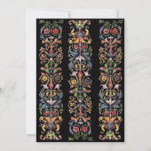 Sparen de Datum Floral Verlichte Medieval Editable Aankondiging (Achterkant)