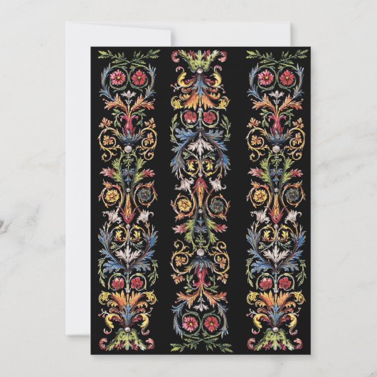 Sparen de Datum Floral Verlichte Medieval Editable Aankondiging (Achterkant)