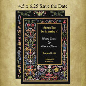 Sparen de Datum Floral Verlichte Medieval Editable Aankondiging