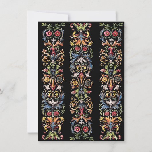 Sparen de Datum Floral Verlichte Medieval Editable Aankondiging (Achterkant)