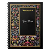 Sparen de Datum Floral Verlichte Medieval Editable Notitieboek (Voorkant)