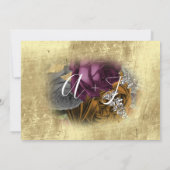 Sparen de Datum Floral Wreate Paars Gold Save The Date (Achterkant)