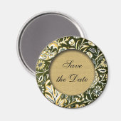 Sparen de datum florale Victoriaans magneet (Voorkant / Achterkant)