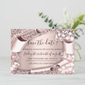 Sparen de Datum Florals Roos 3D koninklijk Lijst Save The Date (Staand voorkant)