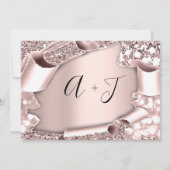 Sparen de Datum Florals Roos 3D koninklijk Lijst Save The Date (Achterkant)