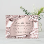 Sparen de Datum Florals Roos 3D koninklijke Initia Save The Date (Staand voorkant)