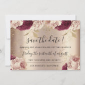 Sparen de Datum Florals Roos de gouden Rozen Marsa Save The Date (Voorkant)