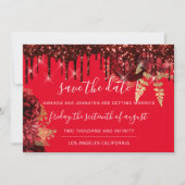 Sparen de Datum Florals Rozen Drijft Bourgogne Roo Save The Date (Voorkant)