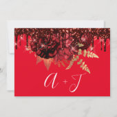 Sparen de Datum Florals Rozen Drijft Bourgogne Roo Save The Date (Achterkant)