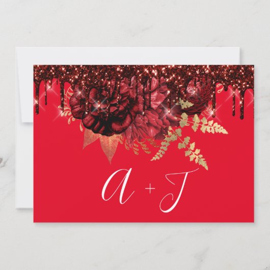 Sparen de Datum Florals Rozen Drijft Bourgogne Roo Save The Date (Achterkant)