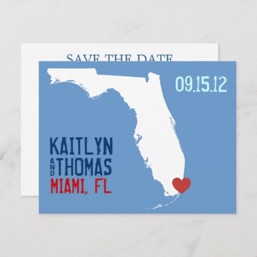 Sparen de Datum - - Florida Save The Date (Voorkant / Achterkant)