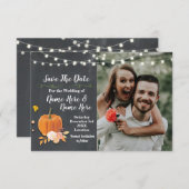 Sparen de Datum Foto Chalk Pumpkin Weddenschap Save The Date (Voorkant / Achterkant)