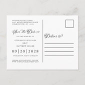 Sparen de Datum Foto Dusty Roos Pink Chic Wedding Aankondigingskaart (Achterkant)