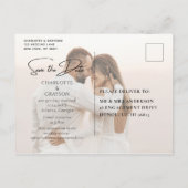 Sparen de Datum Foto Elegant Wedding Aankondiging (Achterkant)