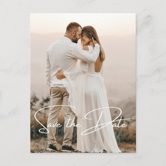 Sparen de Datum Foto Elegant Wedding Aankondiging (Voorkant)