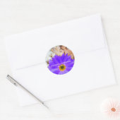 Sparen de Datum Foto Lavender Gerber Daisy Wedding Ronde Sticker (Envelop)