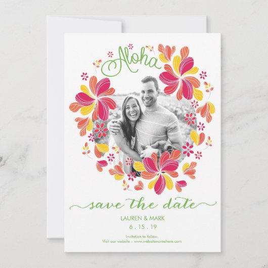 Sparen de Datum - Foto, Tropisch, Hawaiian, Island Save The Date (Voorkant)