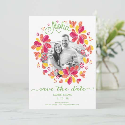 Sparen de Datum - Foto, Tropisch, Hawaiian, Island Save The Date (Staand voorkant)