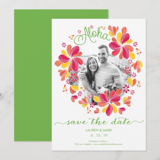 Sparen de Datum - Foto, Tropisch, Hawaiian, Island Save The Date (Voorkant / Achterkant)