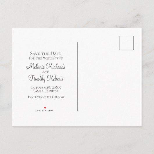 Sparen de Datum Foto Wedding Floral Greenery Aankondigingskaart (Achterkant)