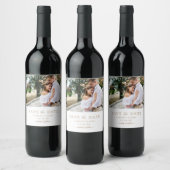 Sparen de Datum Fotobruiloft Wijn Etiket (Flessen)