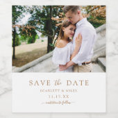 Sparen de Datum Fotobruiloft Wijn Etiket (Enkel label)