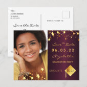 Sparen de Datum fotograduatie party 2022 Bourgogne Briefkaart (Voorkant / Achterkant)