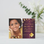 Sparen de Datum fotograduatie party 2022 Bourgogne Briefkaart (Staand voorkant)