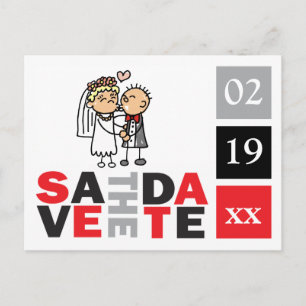 Sparen de Datum Fotokaart Weddings Bride Groom Kis Aankondigingskaart