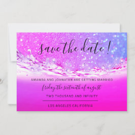 Sparen de Datum Fuchsia roze kristallen Ocean Ombr Save The Date