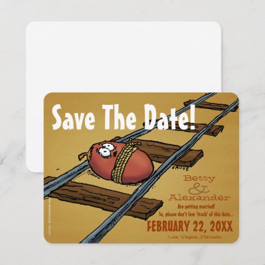 Sparen de Datum Funny Wedding Uitnodiging (Voorkant / Achterkant)