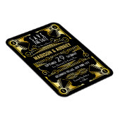 Sparen de Datum Gatsby Wedding Art Deco Gold Black Magneet (Rechterzijde)