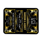 Sparen de Datum Gatsby Wedding Art Deco Gold Black Magneet (Horizontaal)