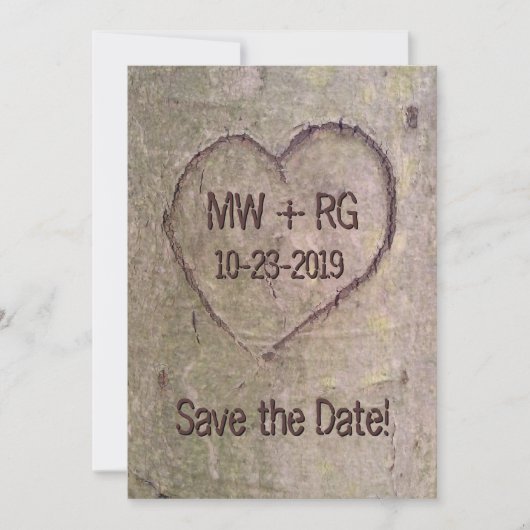 Sparen de Datum, Geboet het Hart in Boom Aankondig Save The Date (Voorkant)