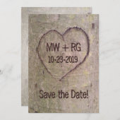 Sparen de Datum, Geboet het Hart in Boom Aankondig Save The Date (Voorkant / Achterkant)
