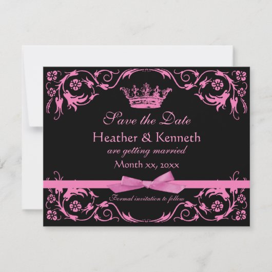 Sparen de Datum Gebouwde Roze Save The Date (Voorkant)