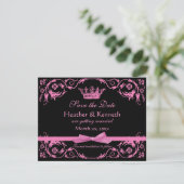 Sparen de Datum Gebouwde Roze Save The Date (Staand voorkant)