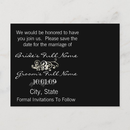 Sparen de Datum Gedraaide Briefkaart van Cala Lily (Achterkant)