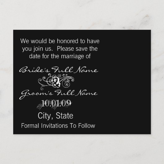 Sparen de Datum Gedraaide Briefkaart van Cala Lily (Achterkant)