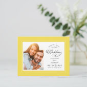 Sparen de Datum Gele Legante Kathodeweddenschap va Aankondigingskaart (Staand voorkant)