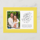 Sparen de Datum Gele Legante Weddenschap van de Fo Aankondigingskaart (Voorkant)