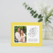 Sparen de Datum Gele Legante Weddenschap van de Fo Aankondigingskaart (Staand voorkant)