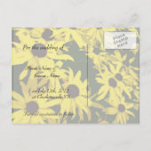 Sparen de Datum, gele maisiebloemen Aankondigingskaart (Achterkant)