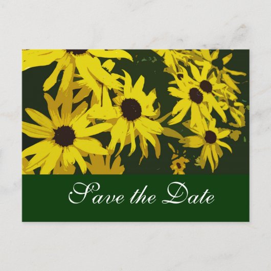 Sparen de Datum, gele maisiebloemen Aankondigingskaart (Voorkant)