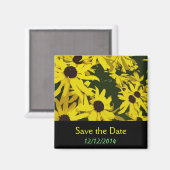 Sparen de Datum, gele maisiebloemen Magneet (Voorkant / Achterkant)