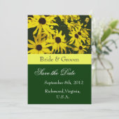 Sparen de Datum, gele maisiebloemen Save The Date (Staand voorkant)