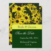 Sparen de Datum, gele maisiebloemen Save The Date (Voorkant / Achterkant)